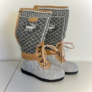 NEW Discontinued Scandinavian Felt Wool Winter Boots Lobben “Tuva” EU 38